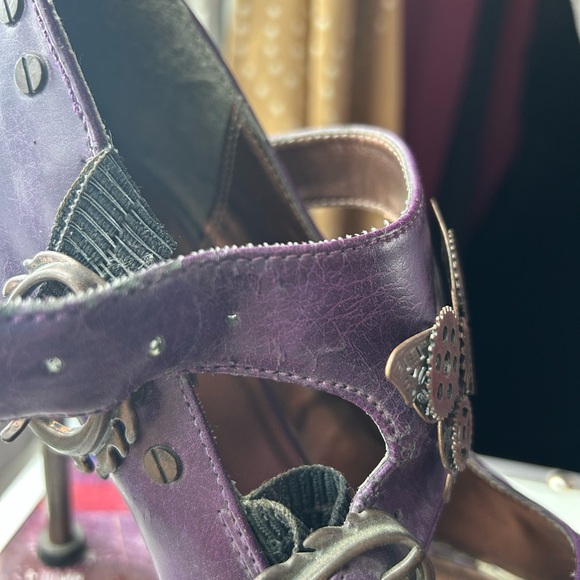 HADES  steampunk butterfly Purple Studded Heels - Picture 6 of 10
